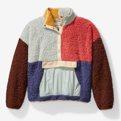 The Great. + Eddie Bauer The Colorblocked Plush Fleece Pullover