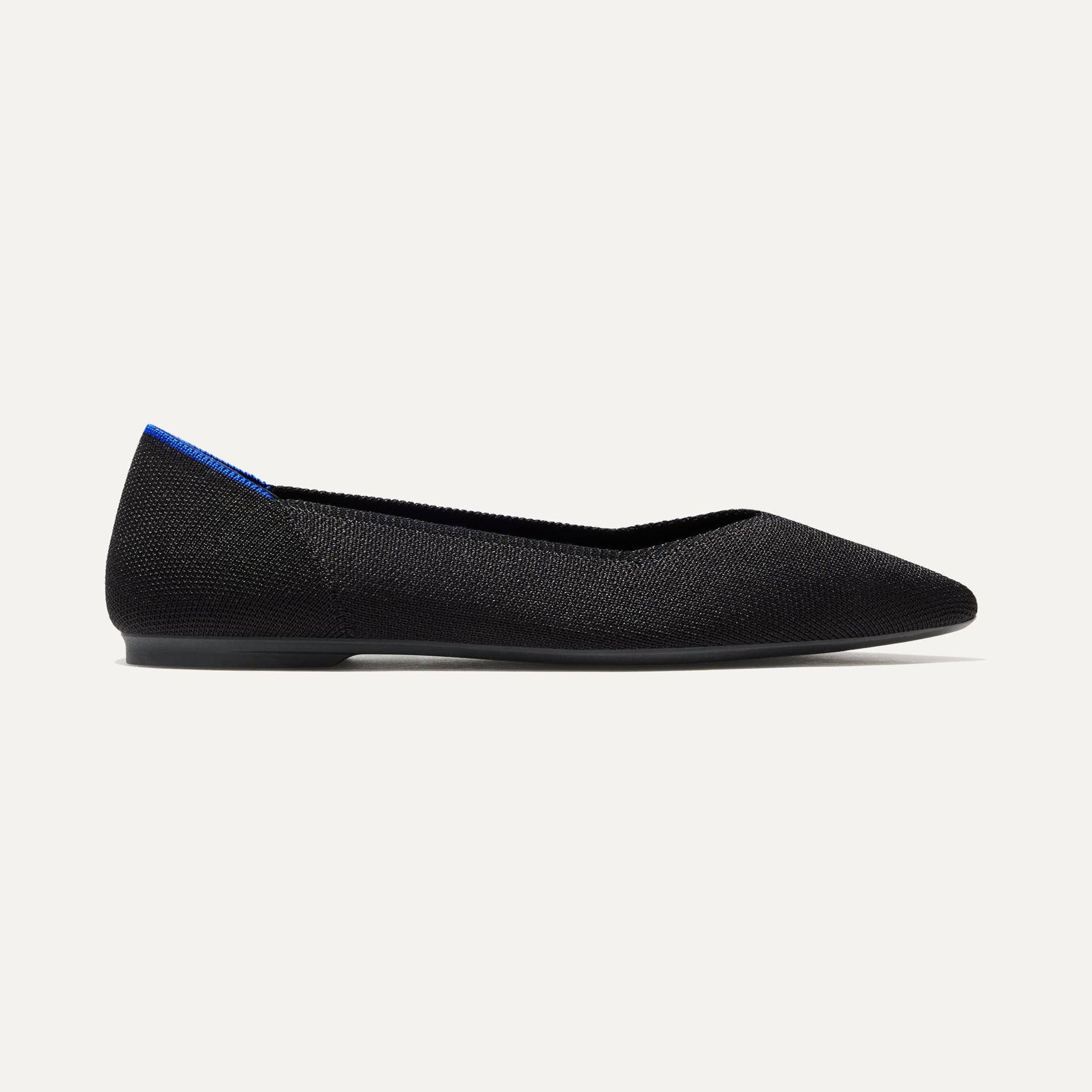 Rothys Womens The Point Flat Size 7.5 Black Knit Slip On Ballet