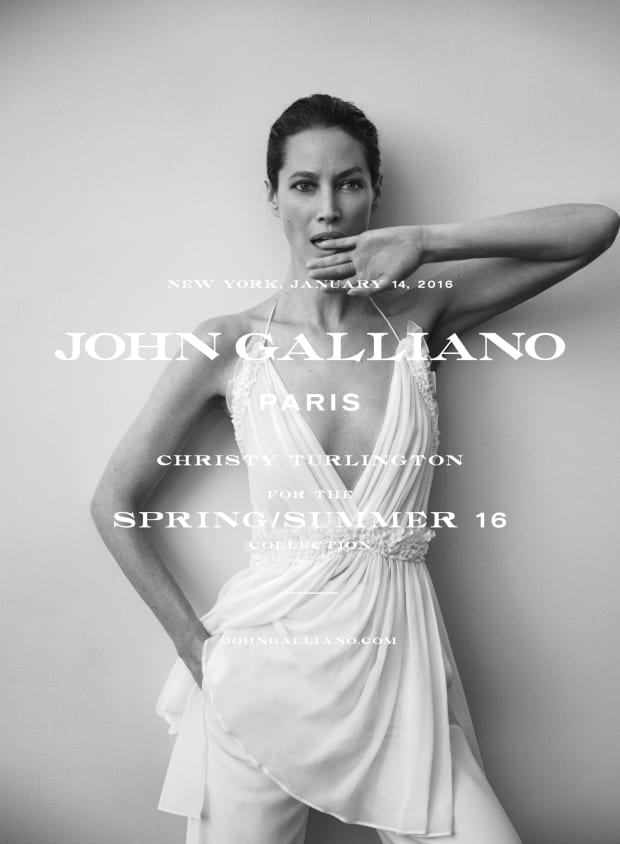 John Galliano, the Brand, Debuts a New Look With a Throwback Model —  Christy Turlington - Fashionista