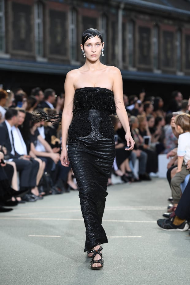 Bella Hadid attending the Louis Vuitton Menswear Spring Summer
