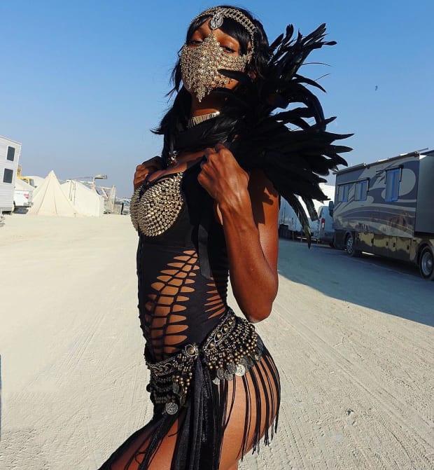 Naked burning man Burning Man: