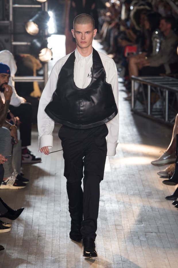 Designer Shayne Oliver on the runway during the Helmut Lang Seen By Shayne  Oliver Fashion show at New York Fashion Week Spring Summer 2018 held in New  York, NY on September 11