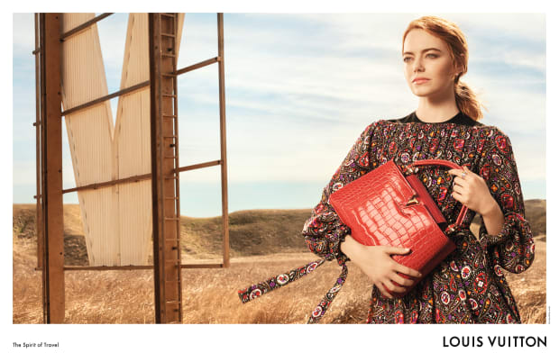 Actress Emma Stone for Louis Vuitton 2-page 2018 Print Ad - Great to Frame