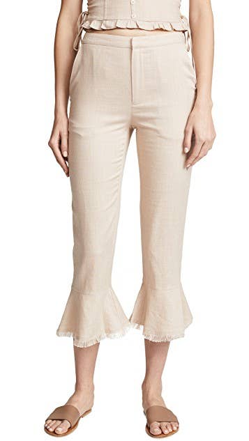 Shop Ruffle Frill Hem Pants Trousers 