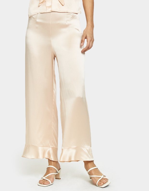 Shop Ruffle Frill Hem Pants Trousers - Fashionista