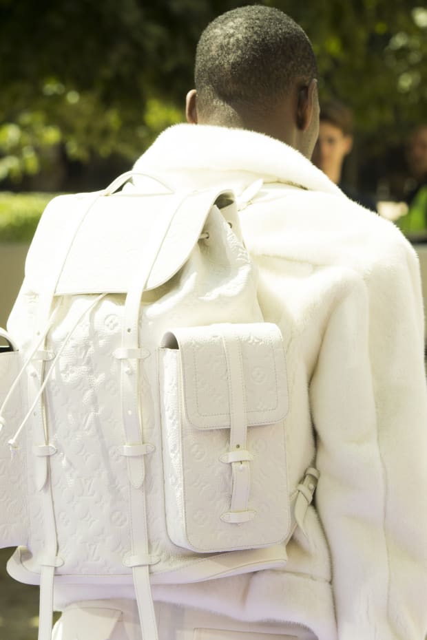 Louis Vuitton Virgil Abloh White Monogram Empreinte Leather Utility Side Bag White Hardware, 2019 (Like New)