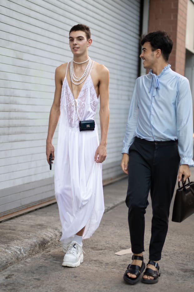 Shirts Were Optional Among the Street Style Crowd At New York Fashion Week:  Men's - Fashionista