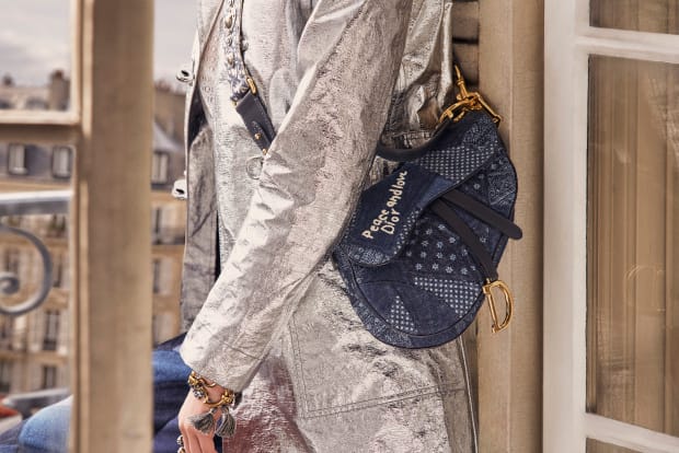 Christian Dior Saddle Oblique Canvas Belt Bag Navy Blue