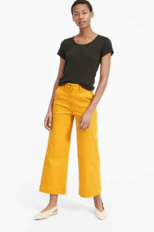 yellow crop pants