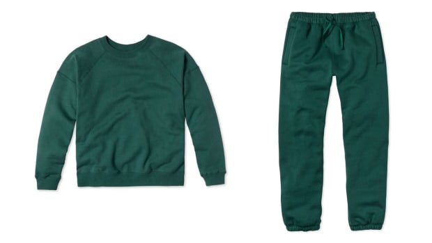 green sweatsuit