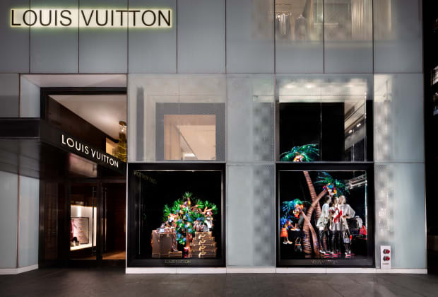 Louis Vuitton Flagship store, New York City, Christmas Holiday window  display