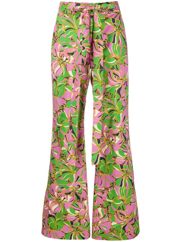 patterned bell bottom pants