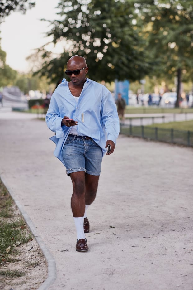 Loose, Sporty Shorts Were a Street Style Staple at Paris Fashion