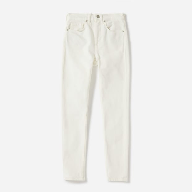white high waisted skinny pants
