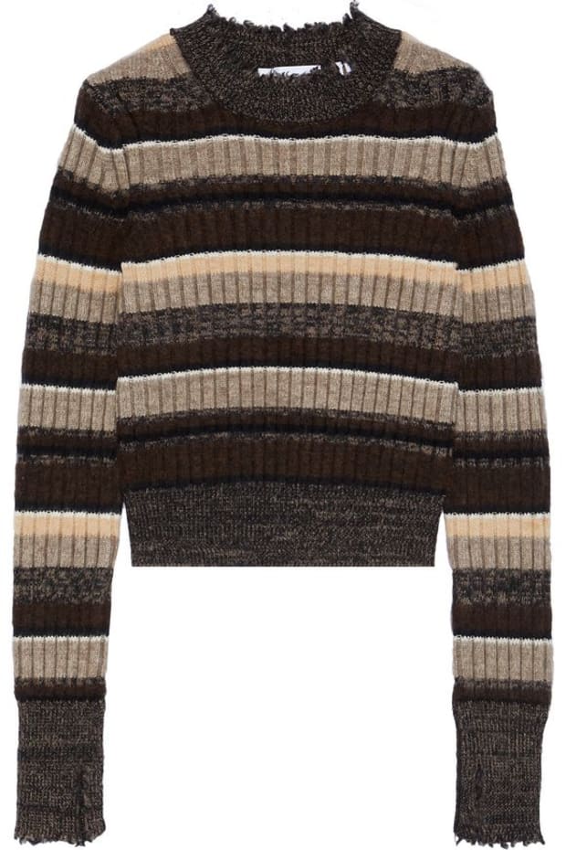 grey frayed sweater