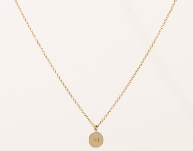 vrai and oro initial necklace