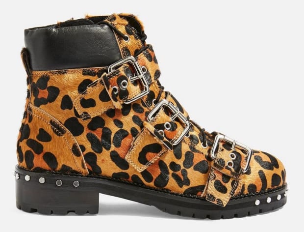 animal leopard print hiker boots