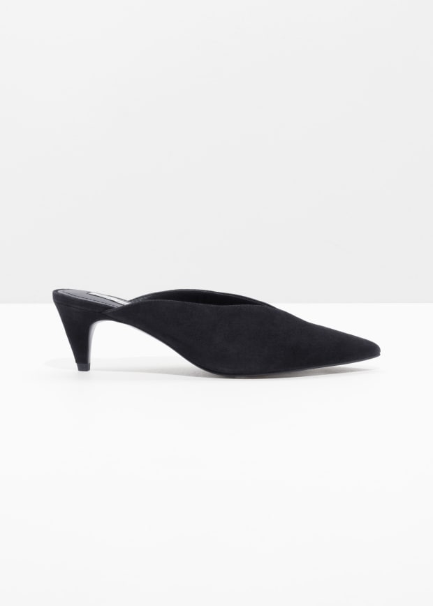 pointed toe mules low heel
