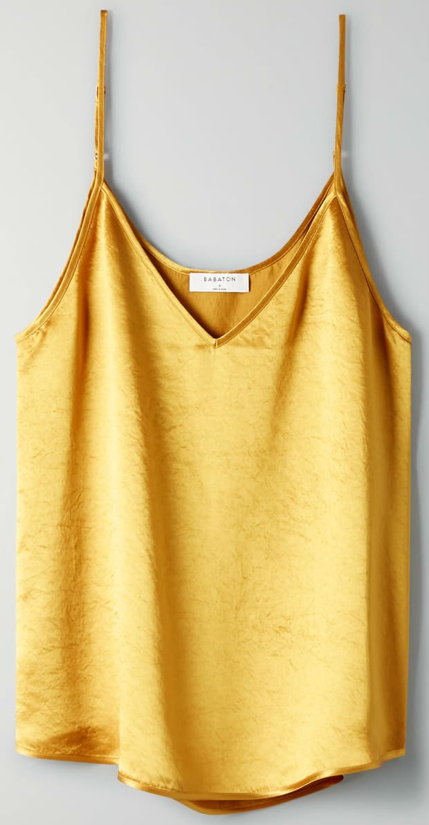 yellow silk cami top