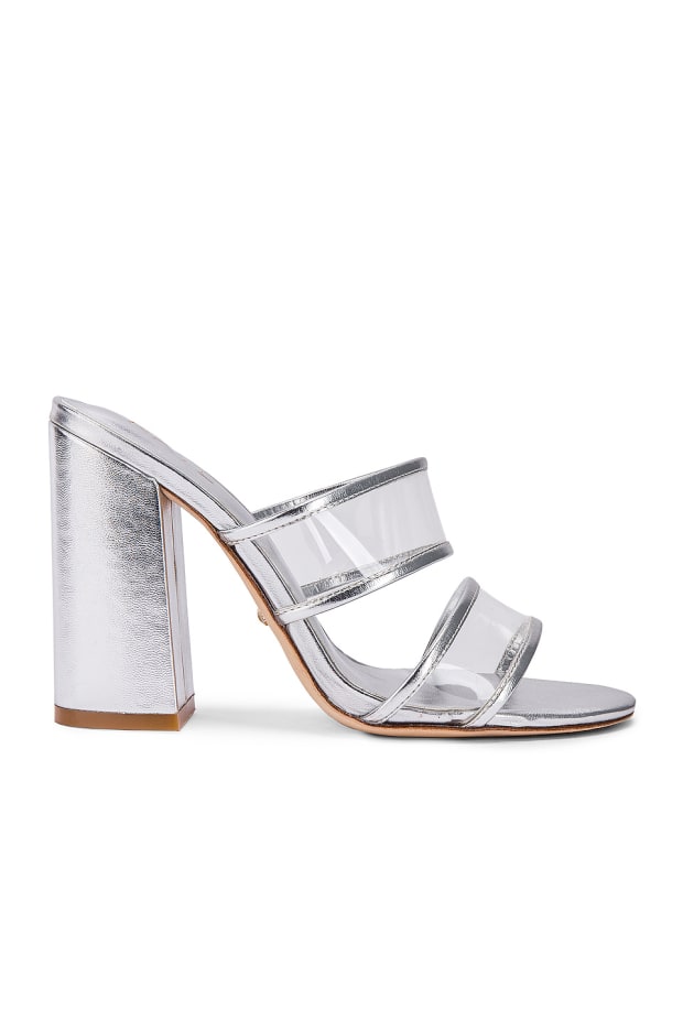 silver block heels uk