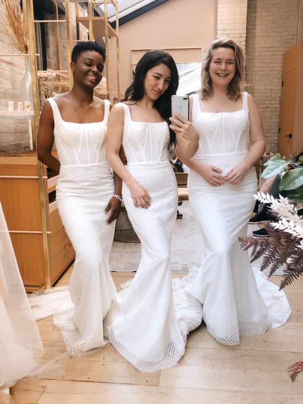 lovely bride bridesmaid dresses