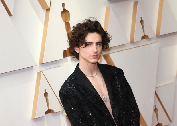 Oh My God, Timothée Chalamet Showed Up Shirtless to the Oscars - Fashionista