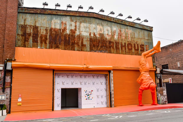 Louis Vuitton Logo on the Modern Building Facade. Editorial 3D