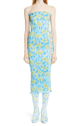 Amy Cooke Floral Print Shirred Tube Dress Nordstrom
