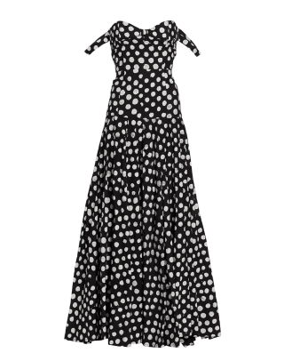 Studio 189 Polka Dots Off-The-Shoulder Evening Gown $775