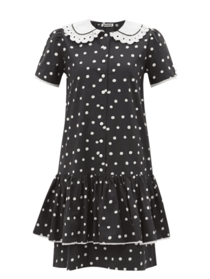 Batsheva Clarice tiered polka-dot cotton-poplin dress $255
