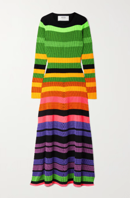 Christopher John Rogers Open-Back Striped Ribbed-Knit Maxi Dress, $663 (from $1325)