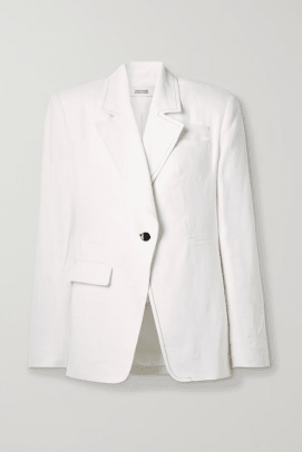 Christopher John Rogers Topstitched Linen Blazer, $795 (from $1325)