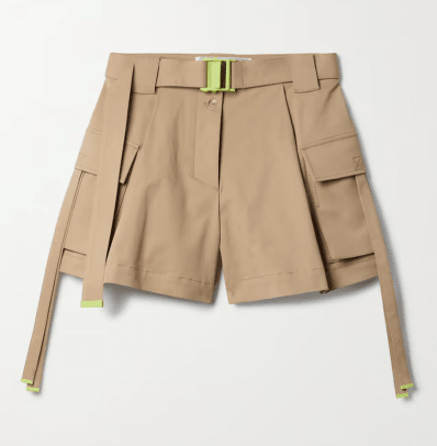 Off-White Belted Cotton-Blend Gabardine Shorts, $399 (from $665)