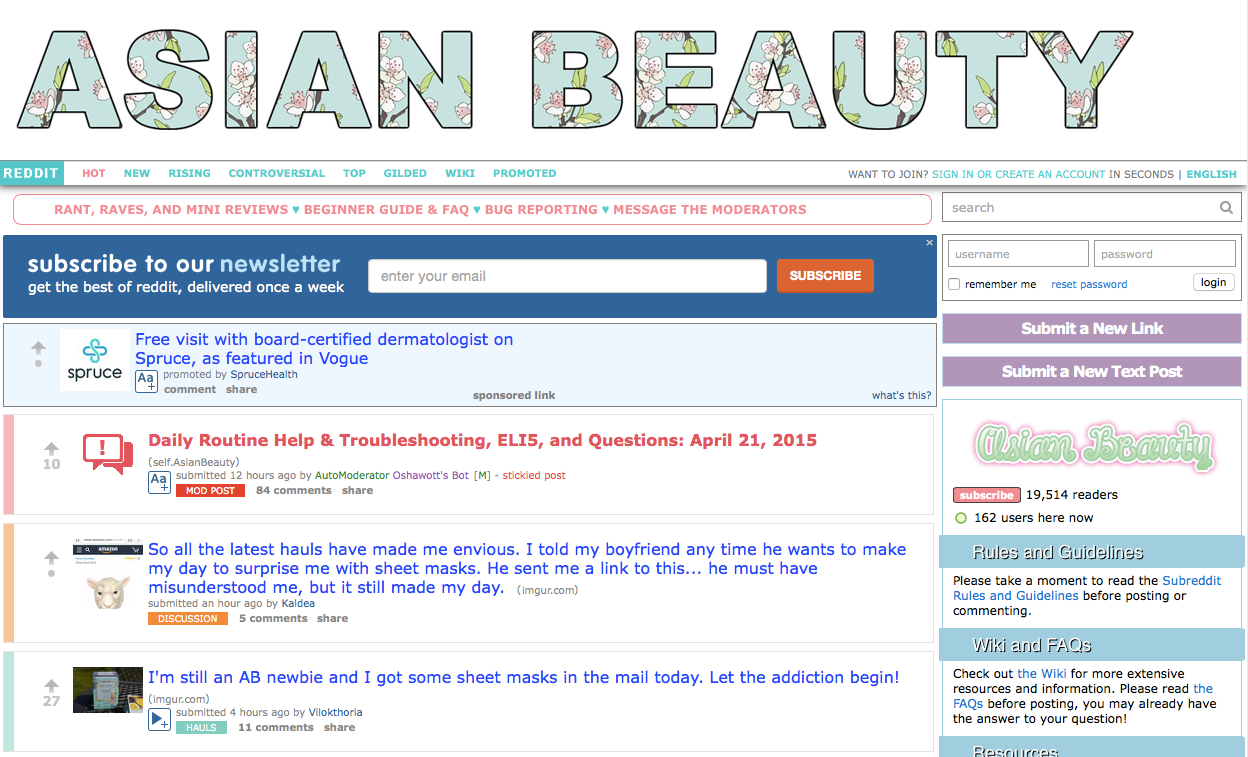 korean skin care website reddit