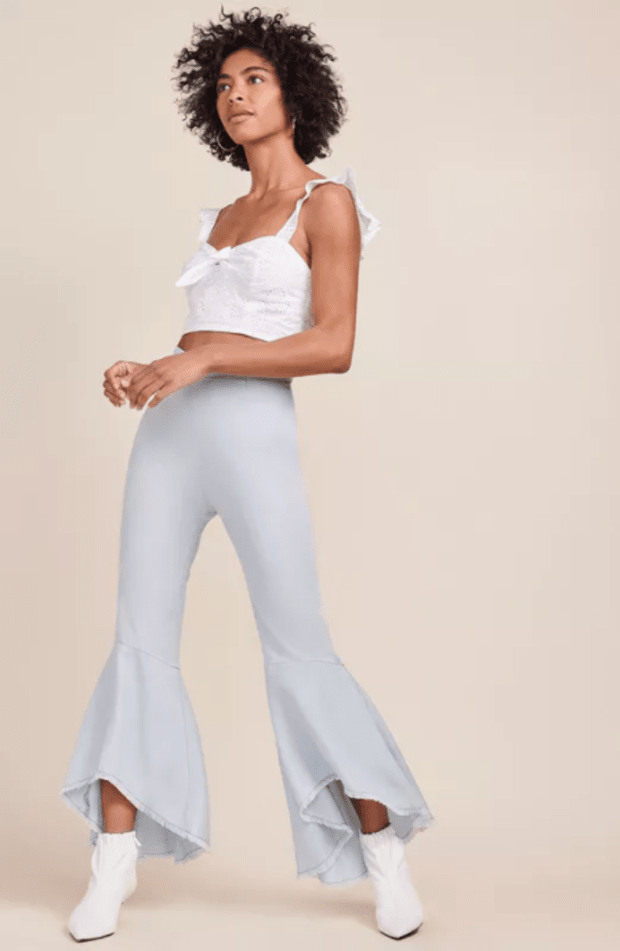 Shop Ruffle Frill Hem Pants Trousers - Fashionista