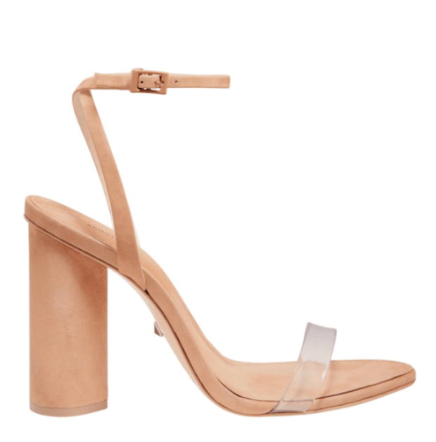 nude suede strappy heels