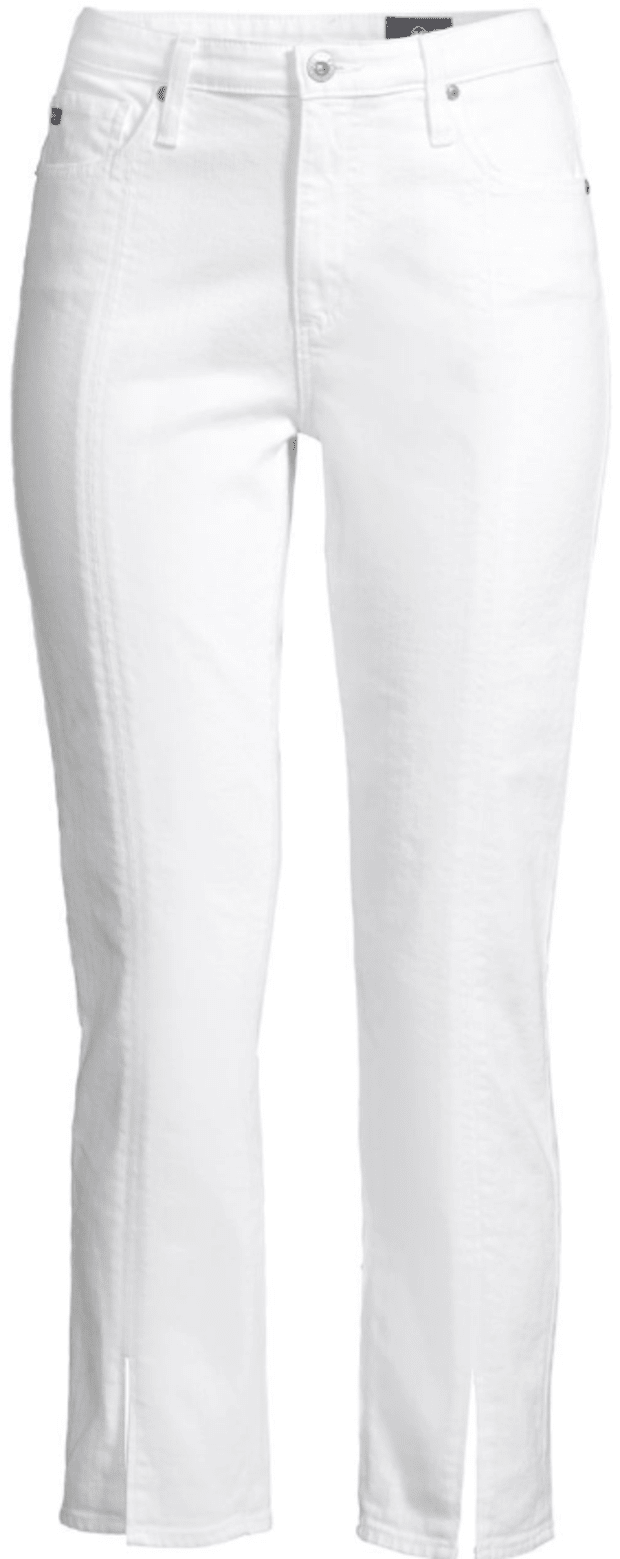 high waisted white denim jeans