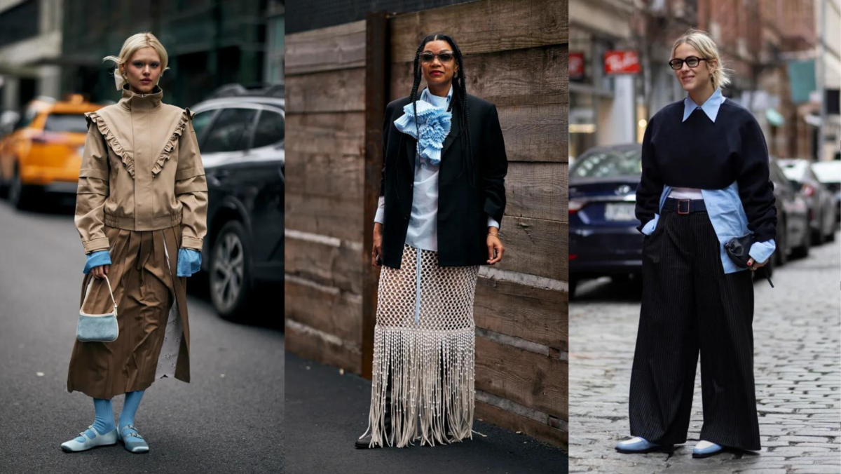 Pops of Baby Blue Took Over New York Fashion Week Street Style Day 3