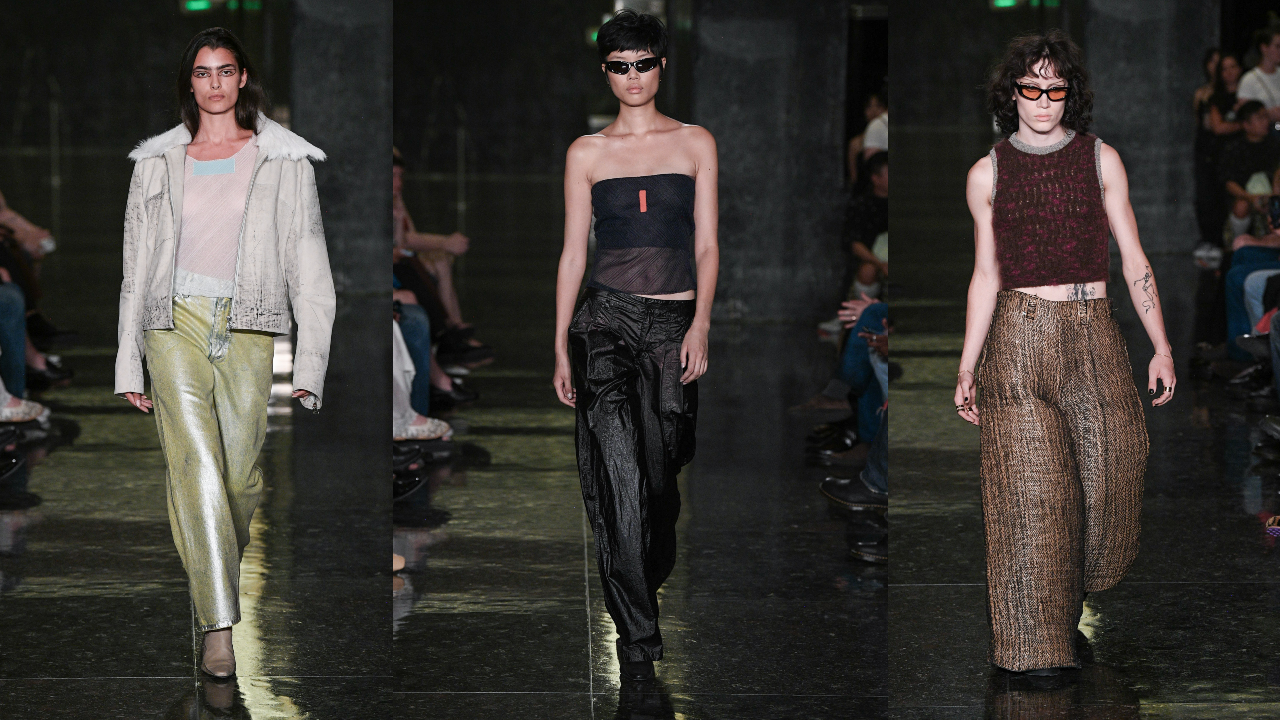 Eckhaus Latta Shows Cartoonishly Oversized Pants and Sheer Fabrics for Spring 2024