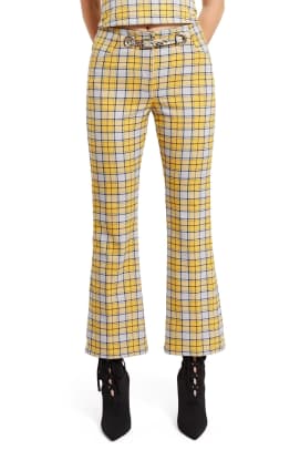 Yellow checkered cheap jeans