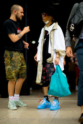 Loose Sporty Shorts Were a Street Style Staple at Paris Fashion