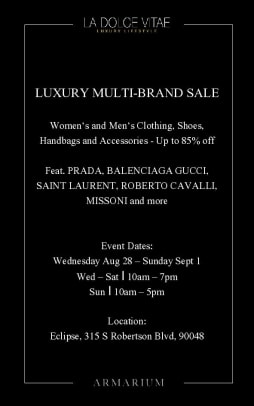 Eclipse s Multi Brand Sample Sale Aug 28th Sept 1st Los