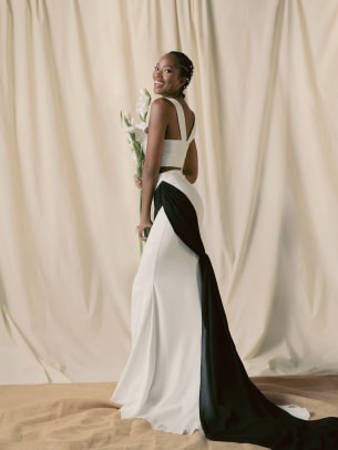 White dress top with black sash