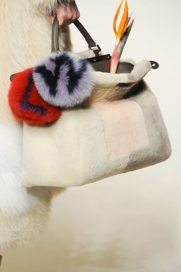 Fendi fur ball keychain online