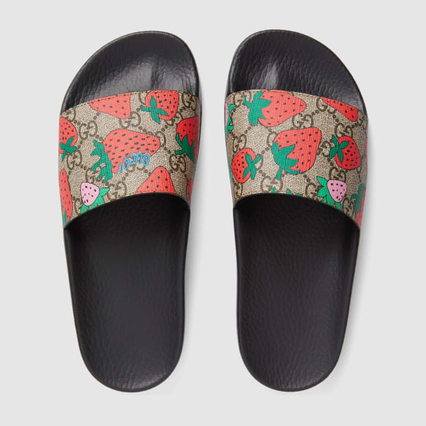 Rainbow gucci shop slides