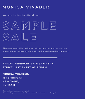 Monica Vinader s First Ever New York Sample Sale 2 28 from 9AM