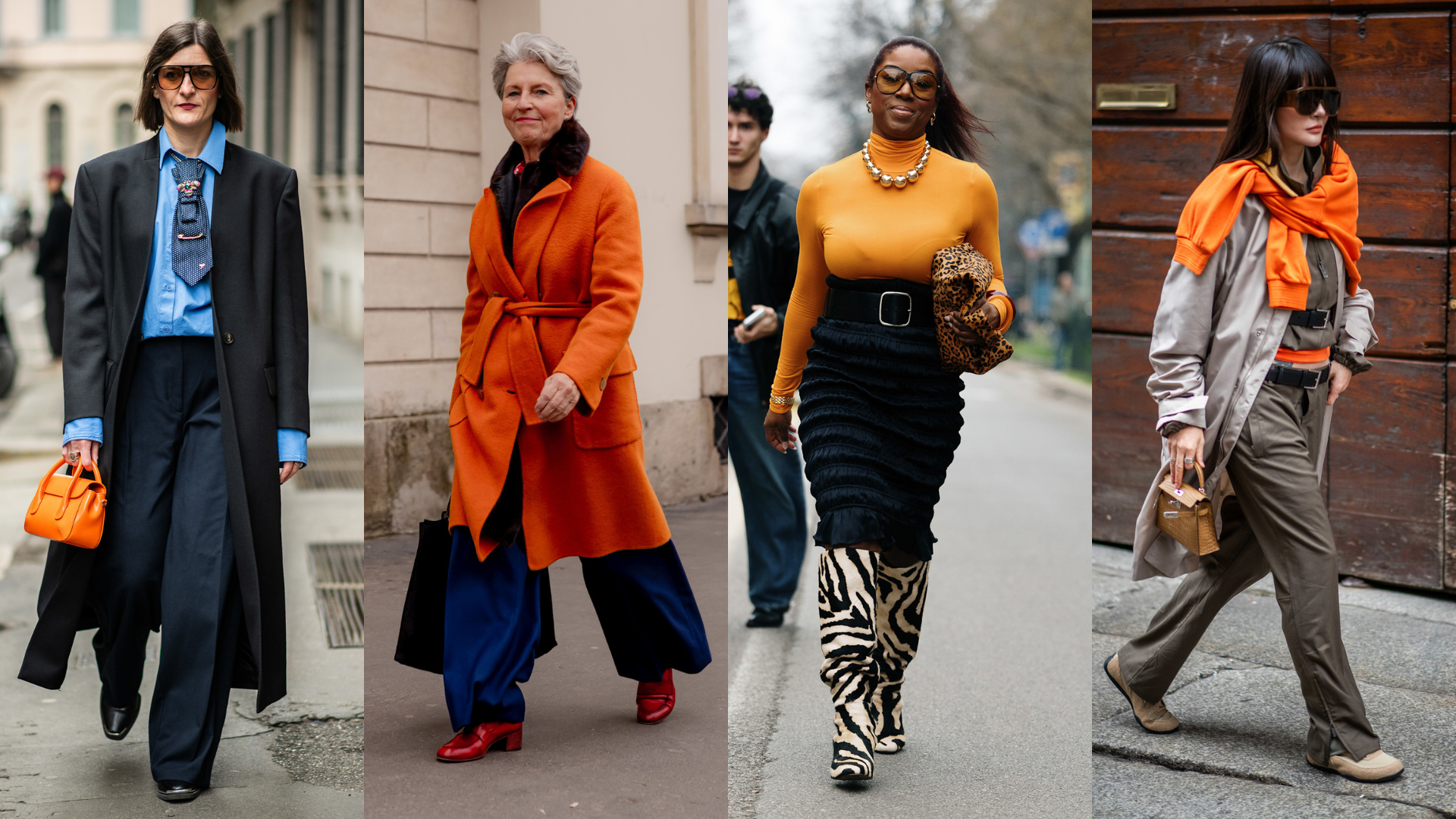 Pops of Orange Brought Levity to Milan Fashion Week Street Style