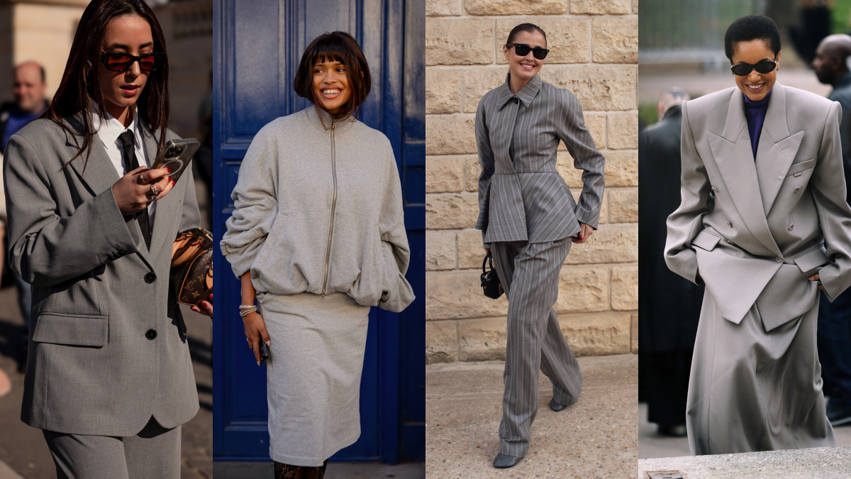 All-Gray 'Groufits' Took Over Paris Fashion Week Street Style