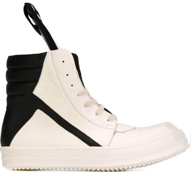 Rick Owens "Geobasket" sneakers, $1144, available at Farfetch.