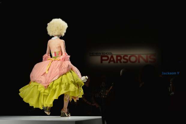 A model wearing Womenswear Designer of the Year Jackson Wiederhoeft at the 2016 Parsons Benefit at Chelsea Piers in May. Photo: Andrew Toth/Getty Images for Parsons School of Design/The New School